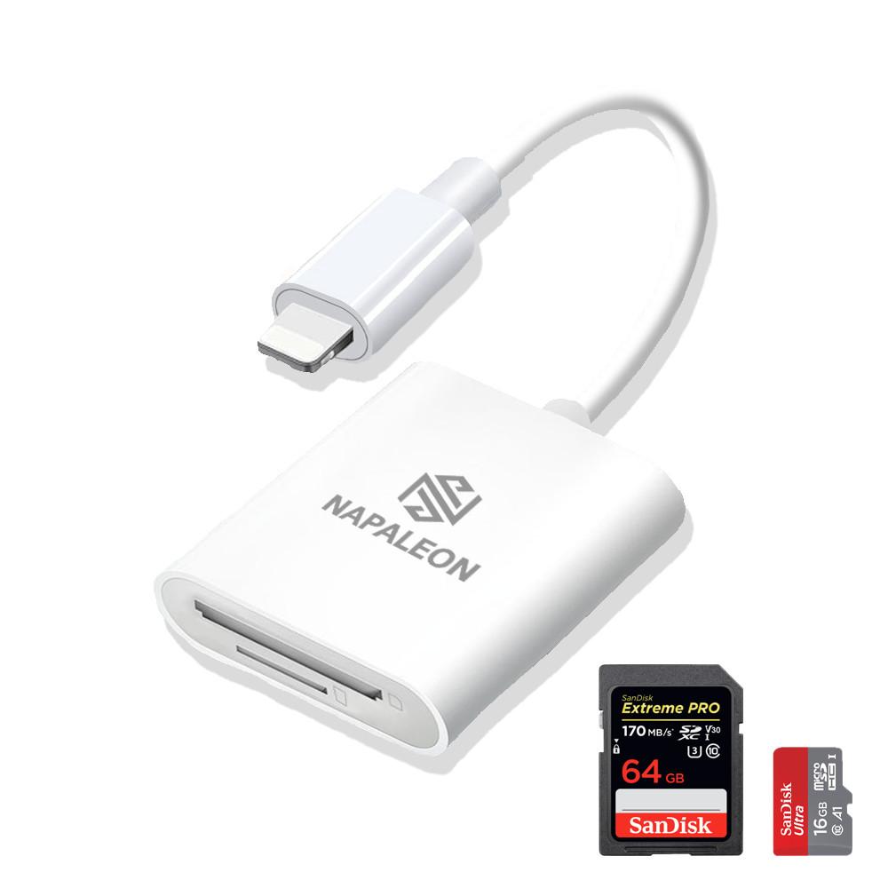 아이폰 SD카드리더기 2in1 멀티 8핀호환 아이패드 마이크로 사진 블랙박스 OTG