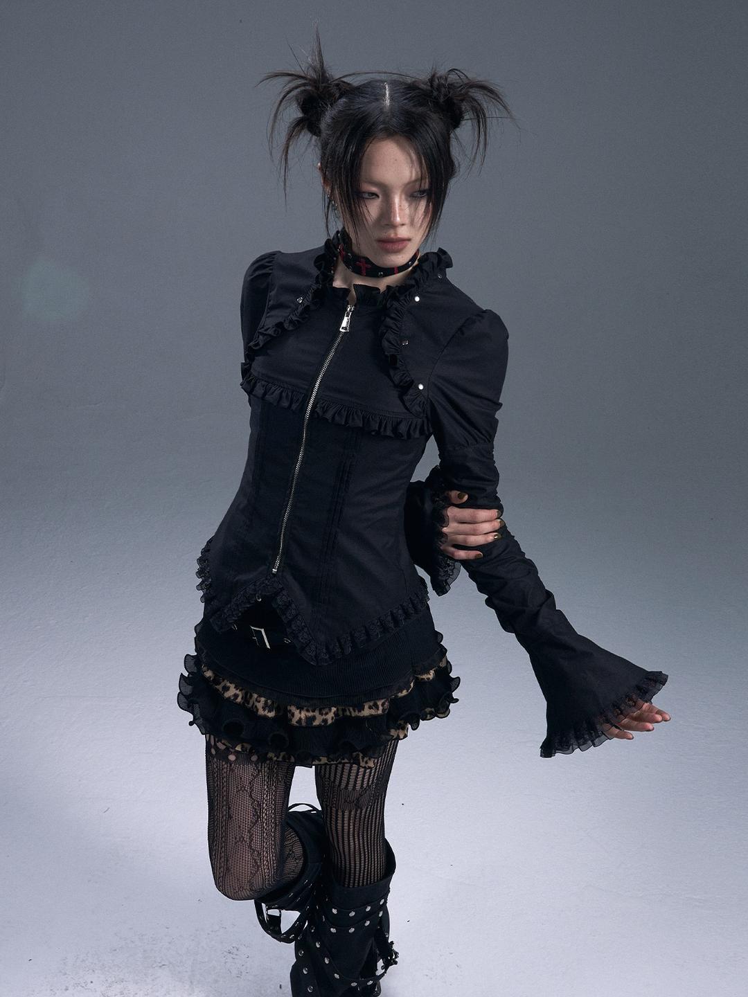 Lost Back Garden Dark lace up slim shirt