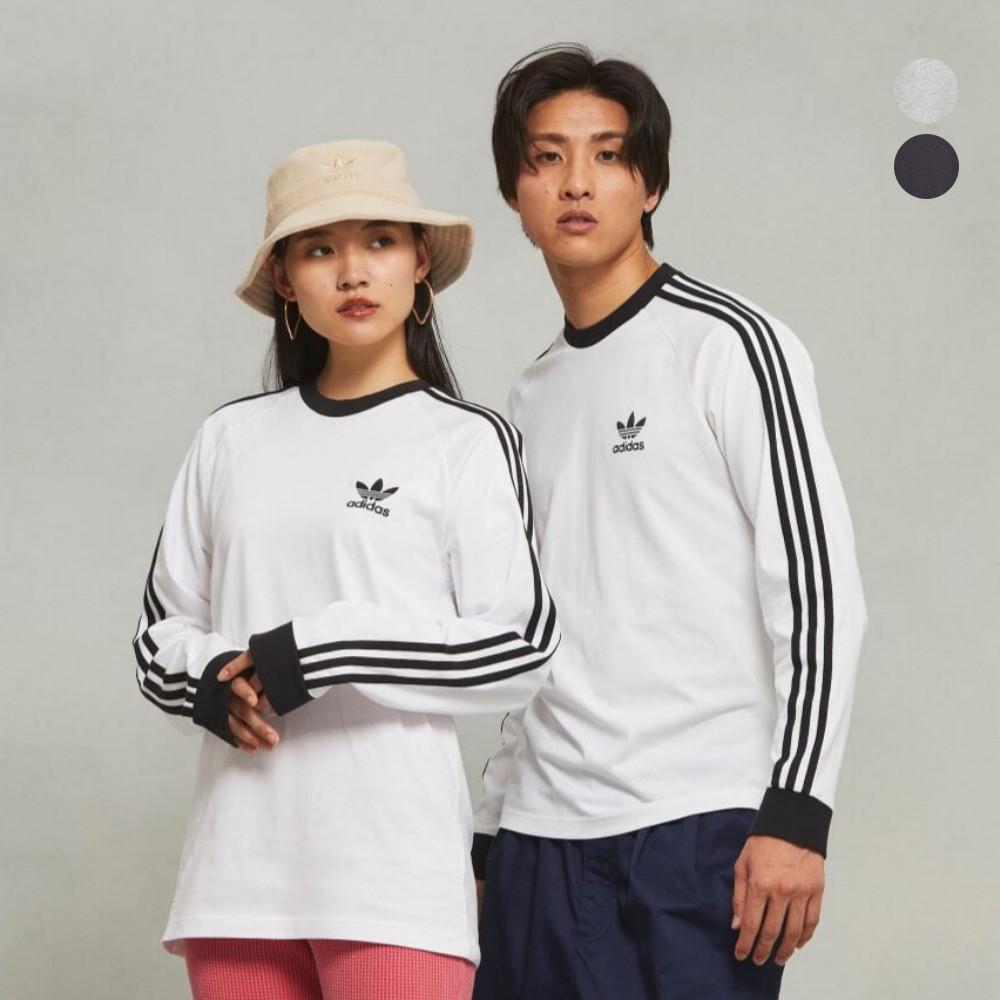 아디다스 아디컬러 클래식 3ST 삼선 긴팔 티셔츠 블랙 화이트 그레이