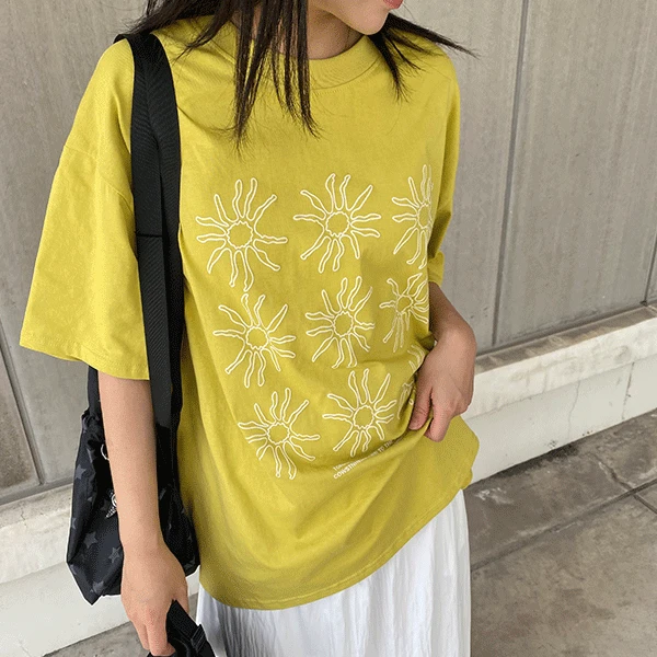 [빈티지/힙무드] 머스타 프린팅 루즈핏 반팔 티셔츠_(made)