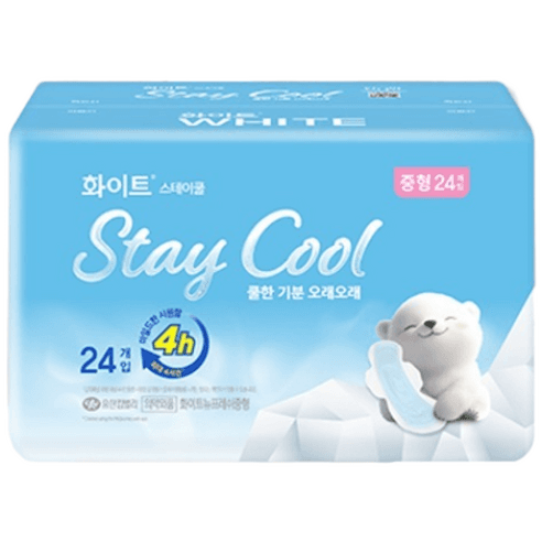 화이트 스테이쿨 생리대 날개형