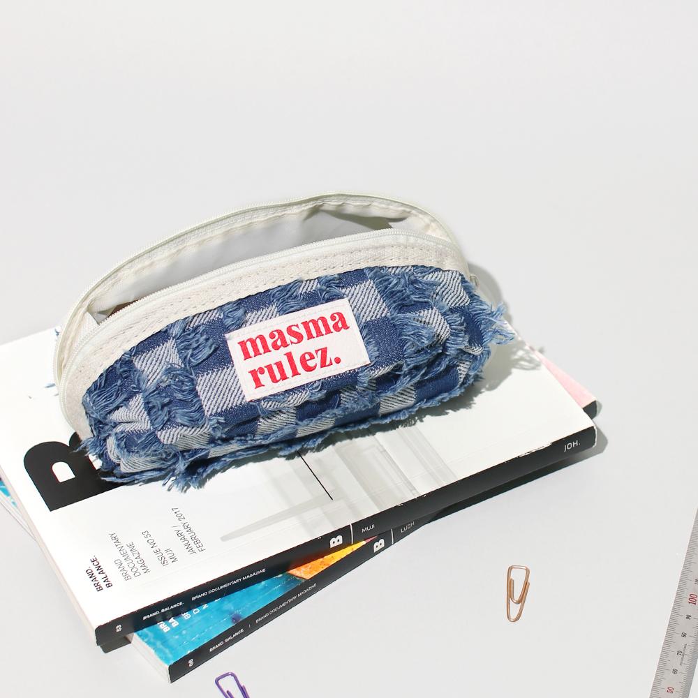 마스마룰즈 180도 Hapoom pencil cosmetic pouch _ Rough Denim