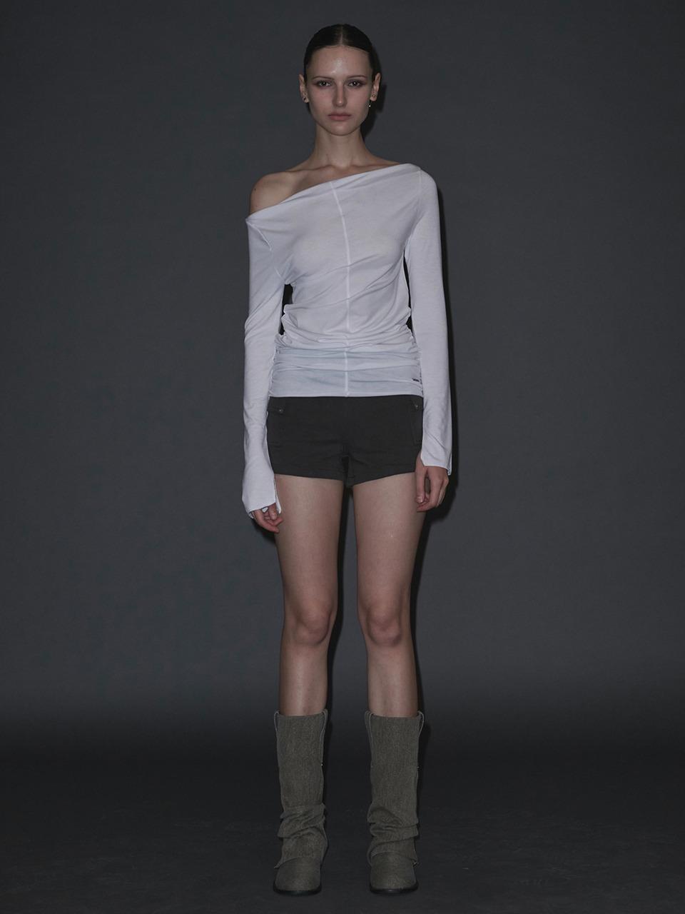 [INEGI] Two-Way Side Shirring Tee (white)