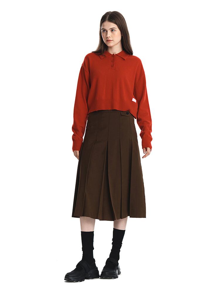 Sicoris Pleats Skirt (Brown)