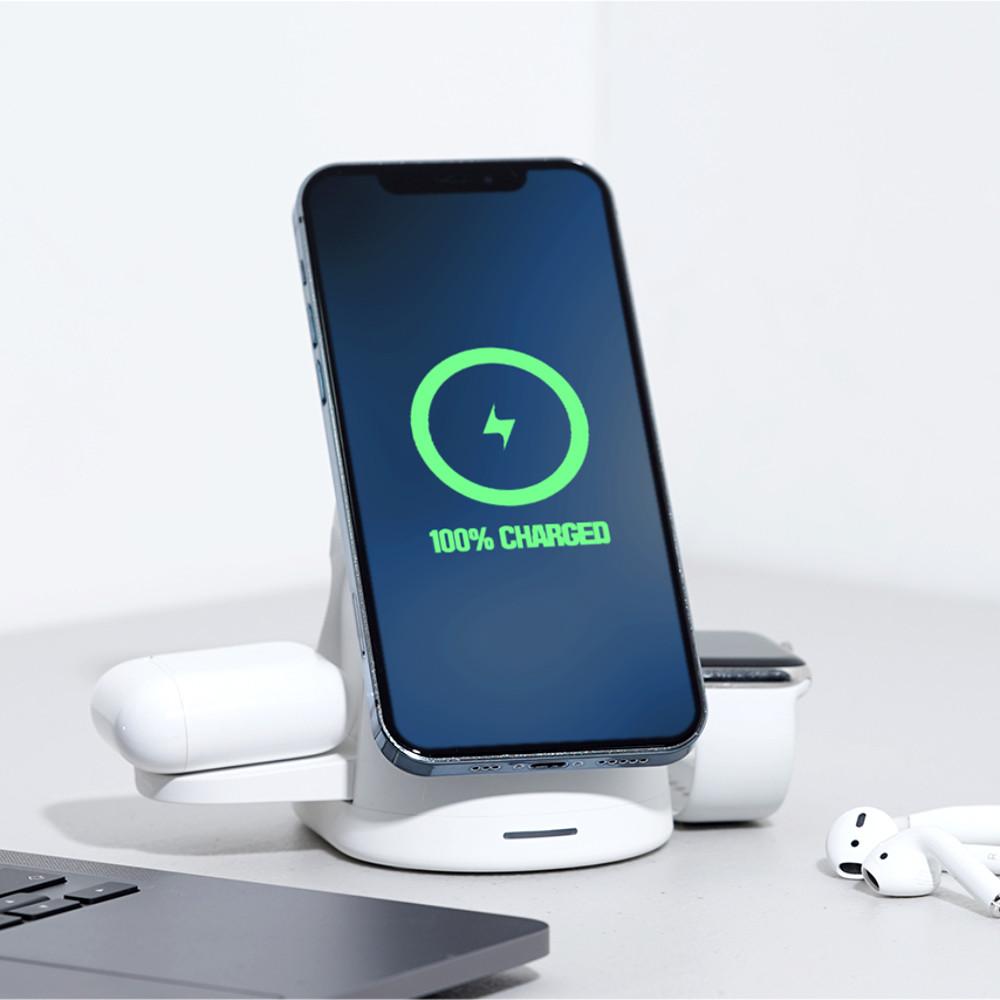 한뼘앞선생활 3in1 무선충전기 맥세이프충전기 아이폰충전기 애플워치 올인원