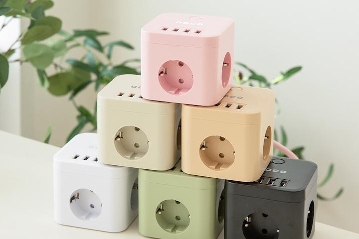 USB멀티탭 3구 2m 큐브디자인 인테리어 멀티콘센트