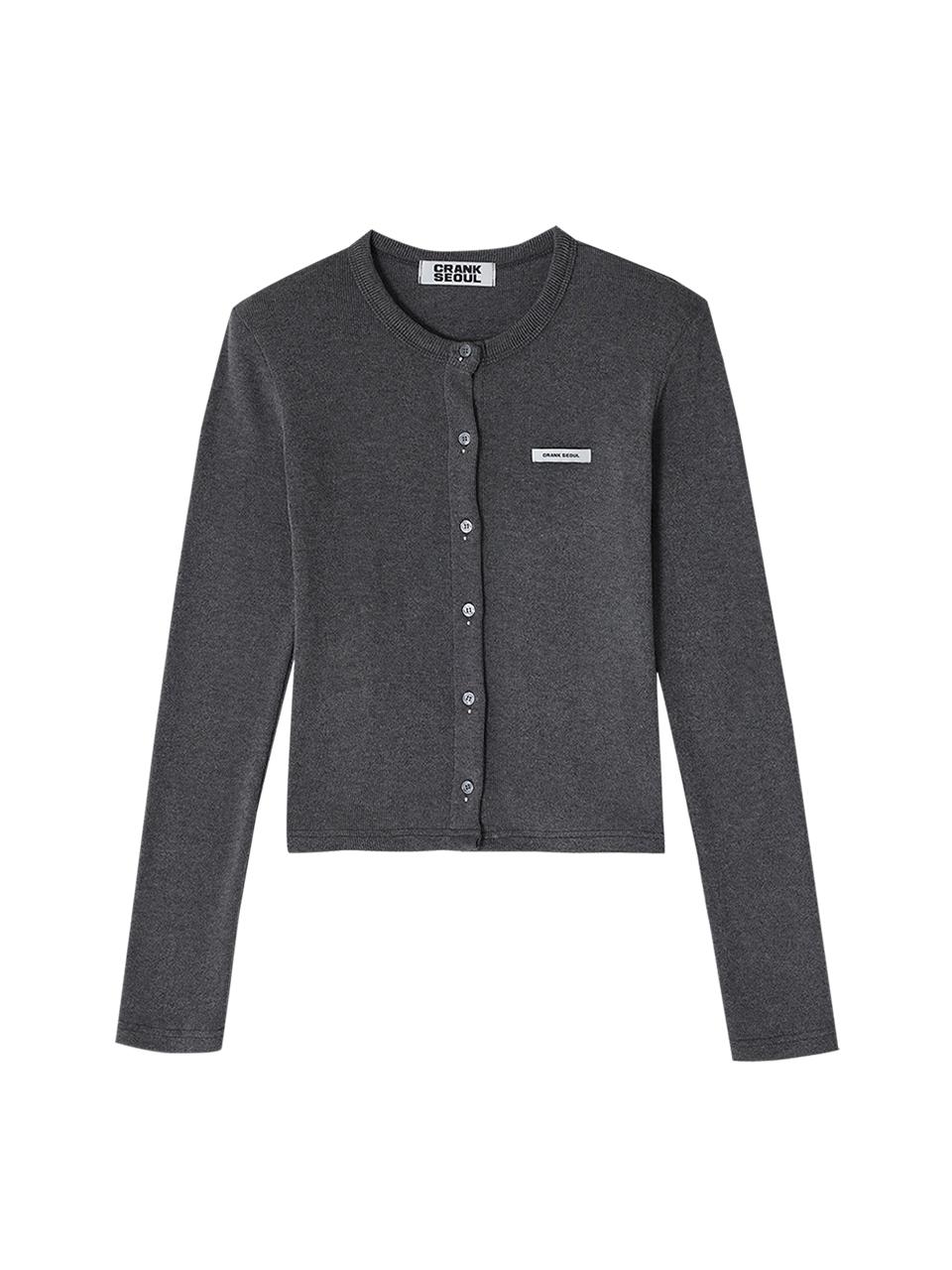 [EXCLUSIVE] KNIT STUD CARDIGAN_CHARCOAL