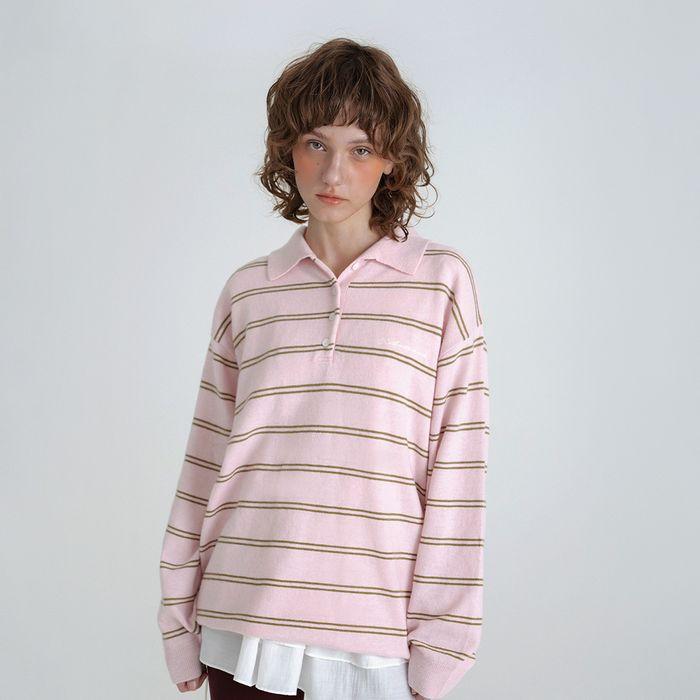 Cozit stripe knit_pink