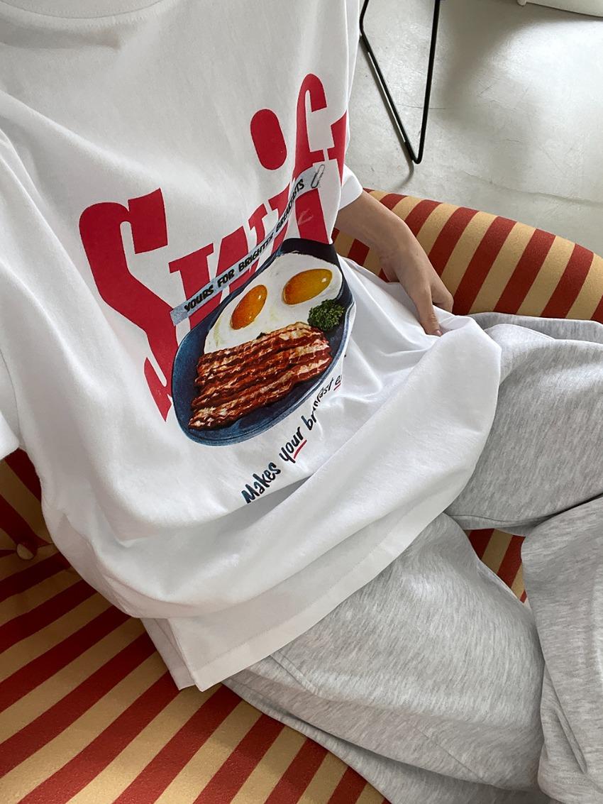 [unisex] 메이크 프린팅 반팔티