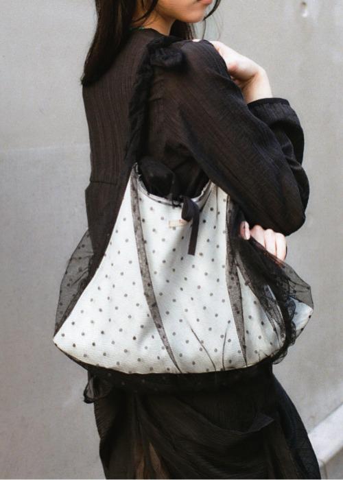 DOT SEE-THROUGH TOTE/CROSS BAG