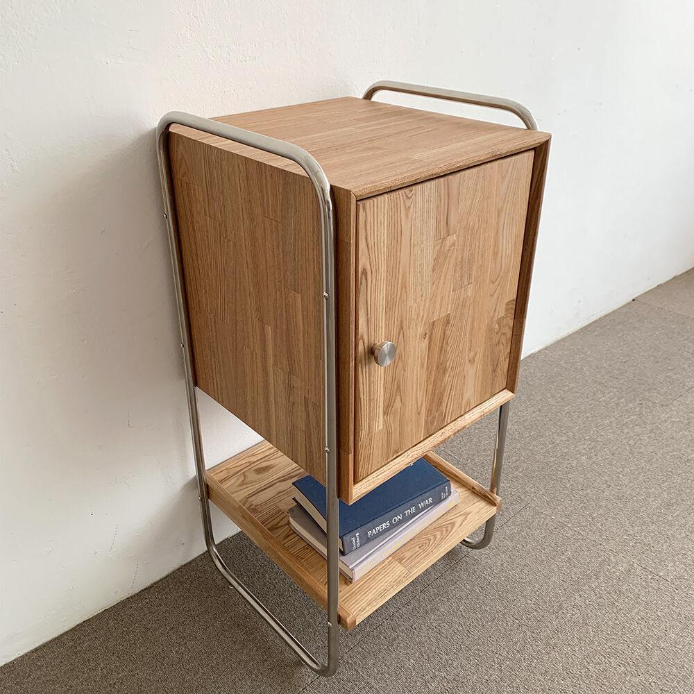 바미르 큐브 애쉬 스테인레스 사이드 테이블