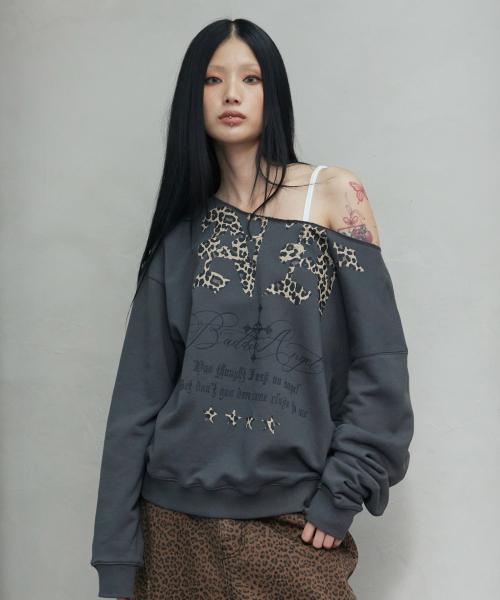 NN OFF-SHOULDER SWEATSHIRT_CHARCOAL