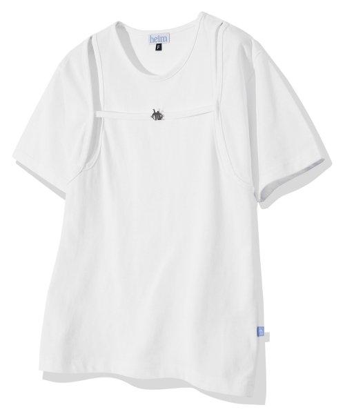 레이어드 볼레로 티셔츠 (화이트)