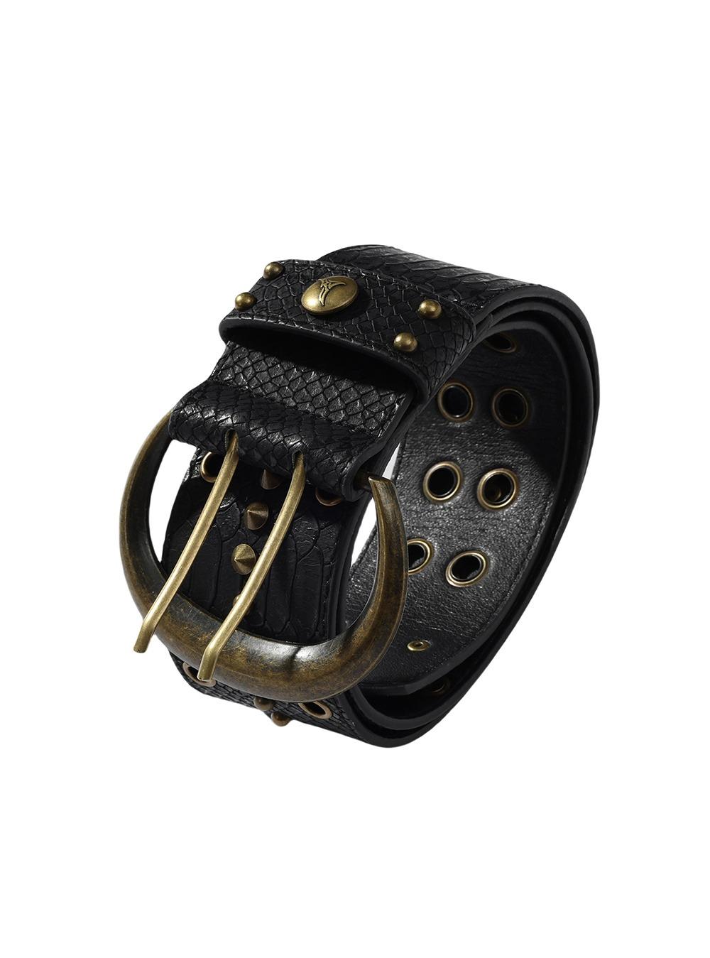 Double-Needle Eyelet Punk Waist Belt