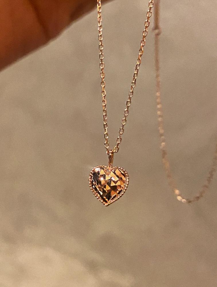 14k 러블렛 컷팅 하트 로즈골드 목걸이