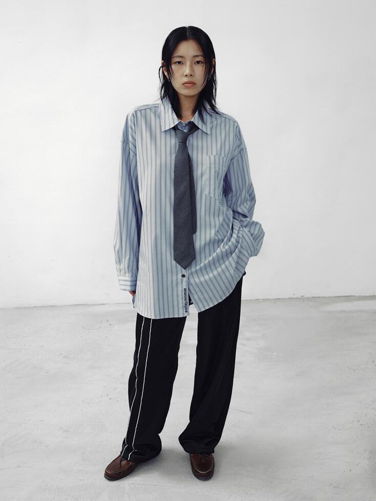 Clay stripe boxy shirt