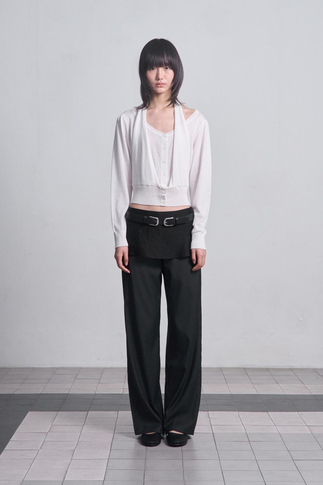 Wrap Layered Pants _ Charcoal