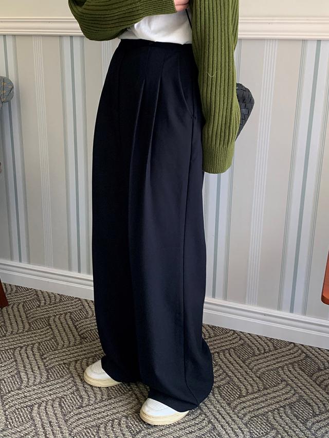 Angelnumber555 AN5 bootscut folded pants BLACK - 위시버킷