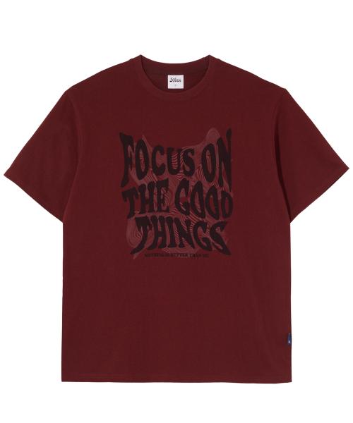 GEOMETRY LETTERING TEE_burgundy