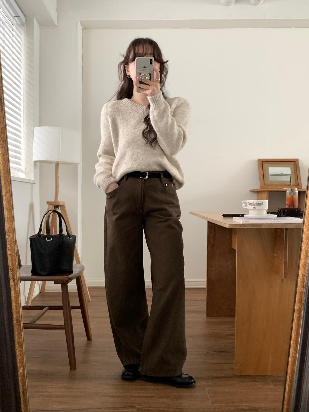 [바로배송] CURVE NAPPING WIDE COTTON PANTS