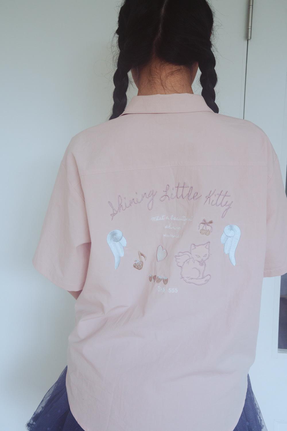 SHINING EMBROIDERY BLOUSE (PINK)