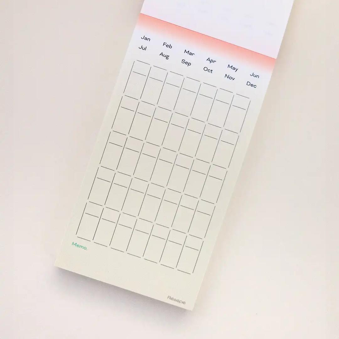 Monthly Schedule Memopad / 2 (Orange)