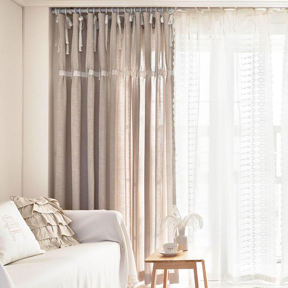 베로나 리본 레이스 커튼(네추럴)
