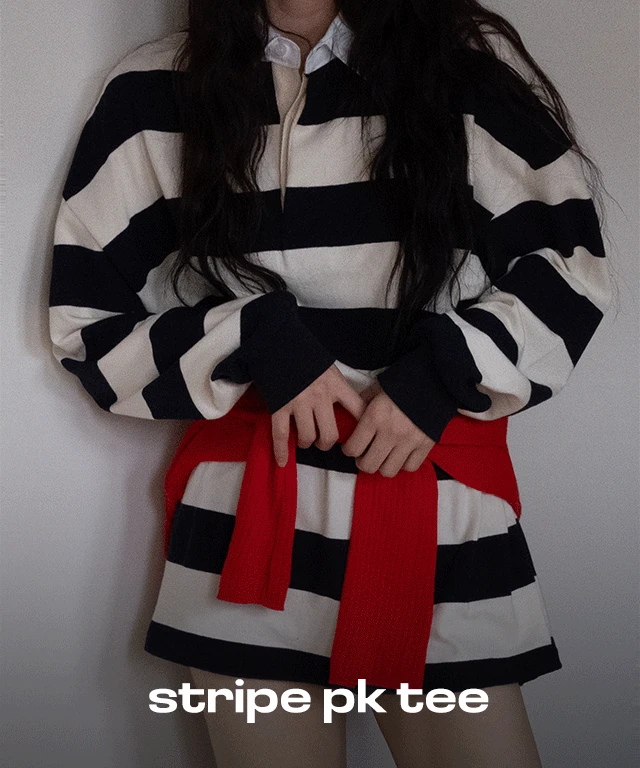 라일 스트라이프 피케티셔츠 - 5color