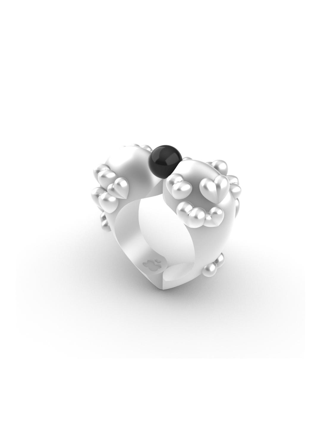 heart donut ring _ setting ver. (onyx)