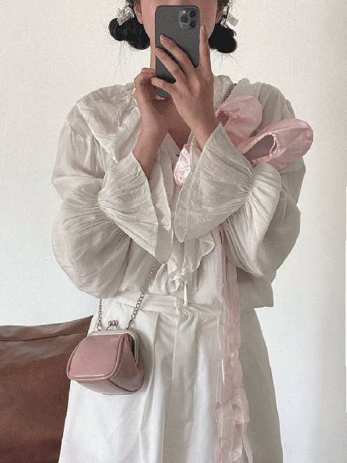 벛꽃 에나멜 미니 크로스 숄더백 (4color)