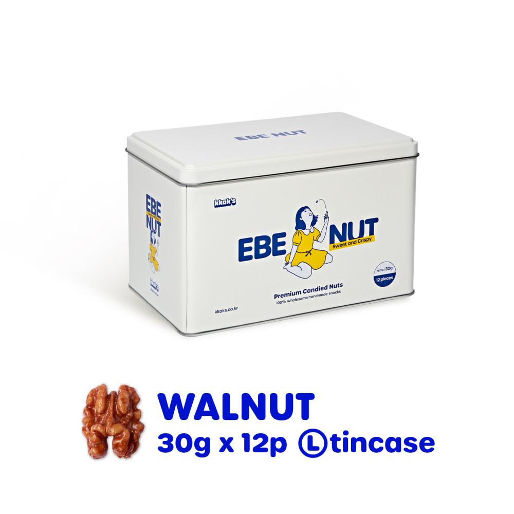 ebenut 이베넛 호두정과 강정 간식 선물 30g 12팩 360g 틴케이스