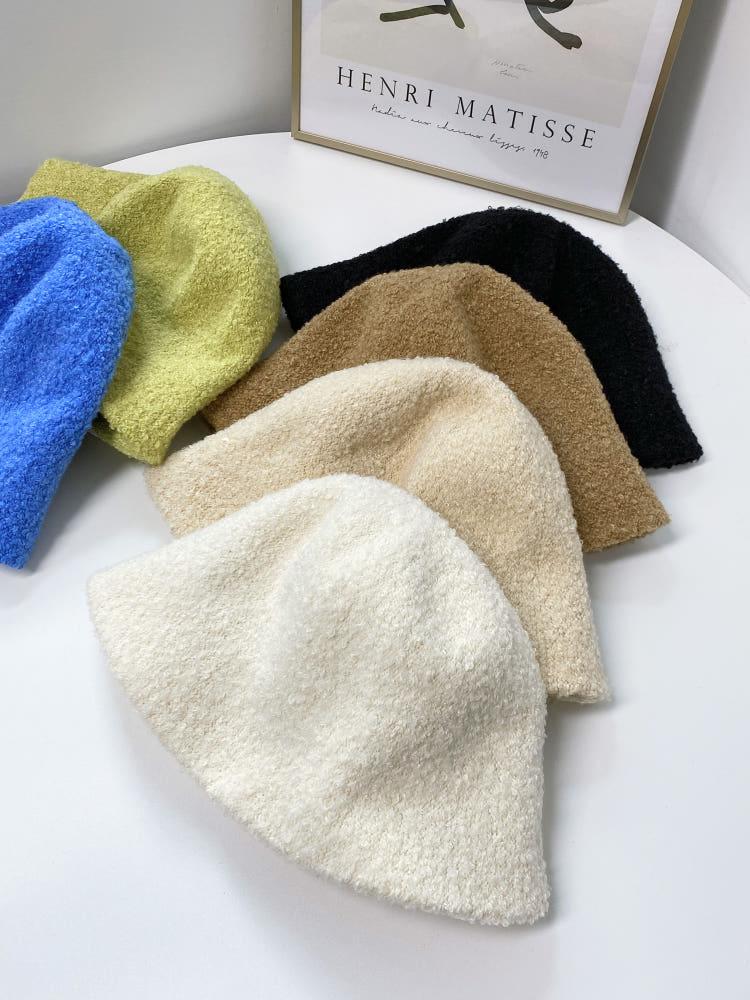 부클 양털 뽀글이 벙거지 털 모자 버킷햇 6color