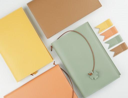 롤시 가죽 파스텔 북커버+펜홀더 세트