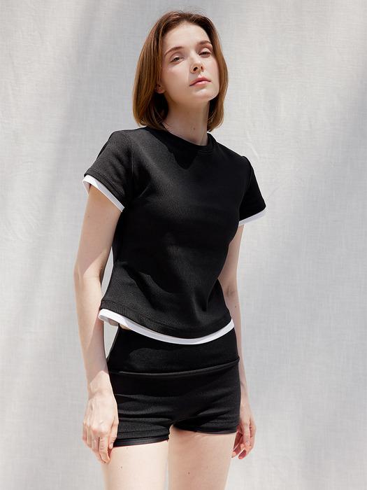 Double layered swim set_black