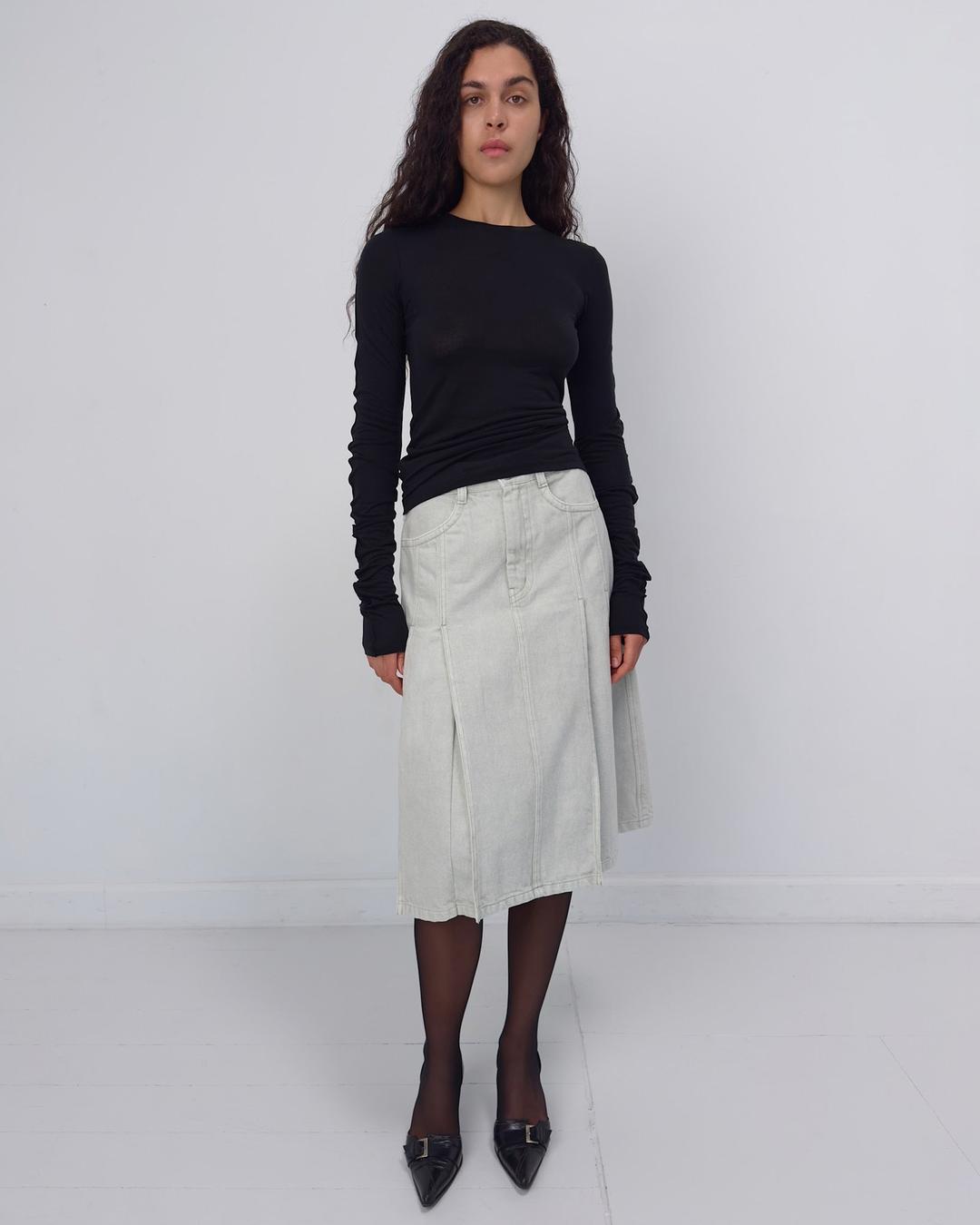 DENIM SKIRT - STONE / 1