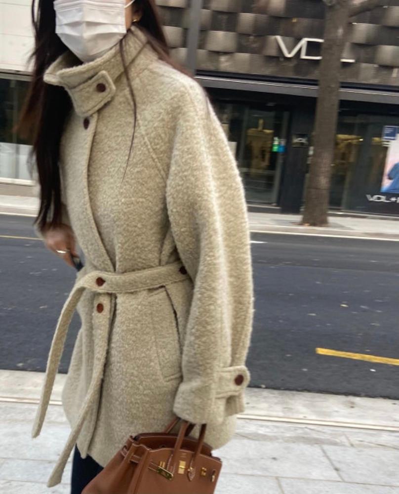 런던플랏 재진행 브루클린 울 알파카 하이넥 카라 코트 (4color)