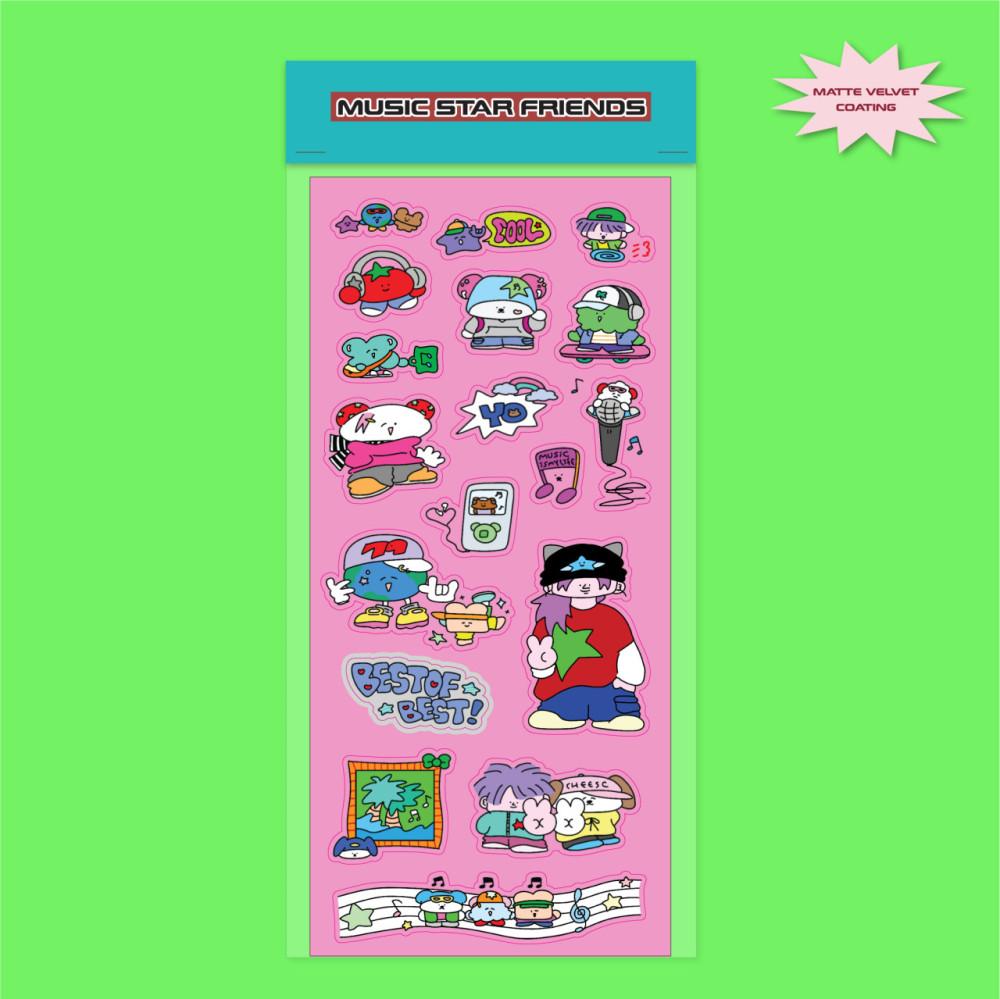 [쭈방구]뮤직스타프렌즈 스티커