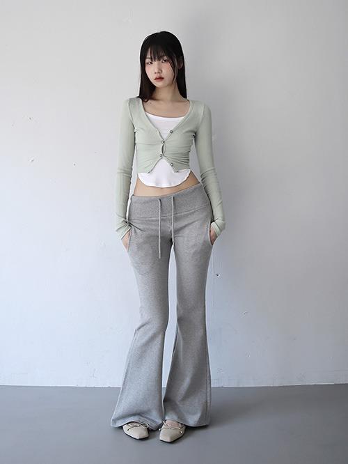 low bootscut training pants, 2color