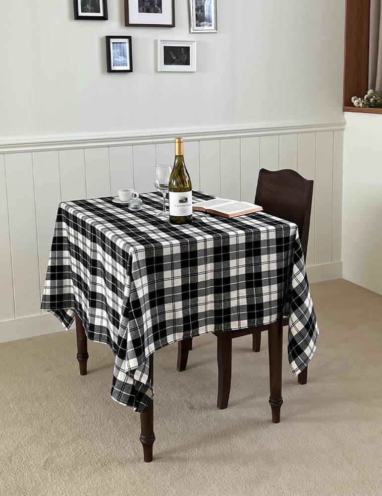[리핏제작]모던 체크 식탁보 테이블보 원형 사각형 연말 인테리어 4인 가리개 커튼