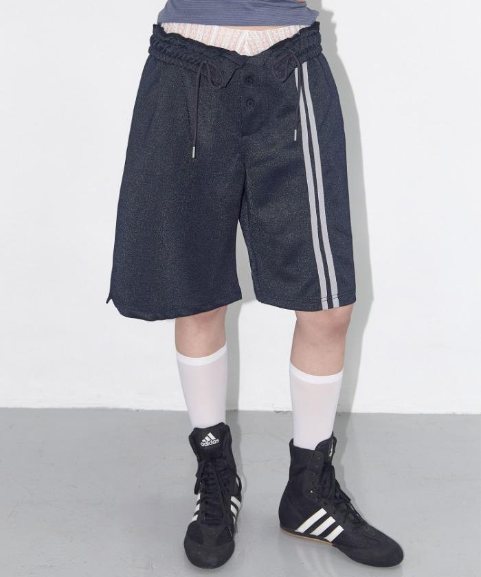 [4/2 예약배송] BUTTON-UP BERMUDA SWEATPANTS (NAVY) F25QD817