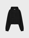CROPPED ZIP-UP HOODIE BLACK