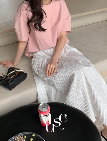 [Muse12]쿨텐션 퍼프 절개 블라우스