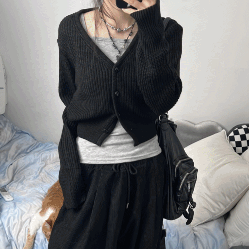 ball crop knit cardigan (11color)