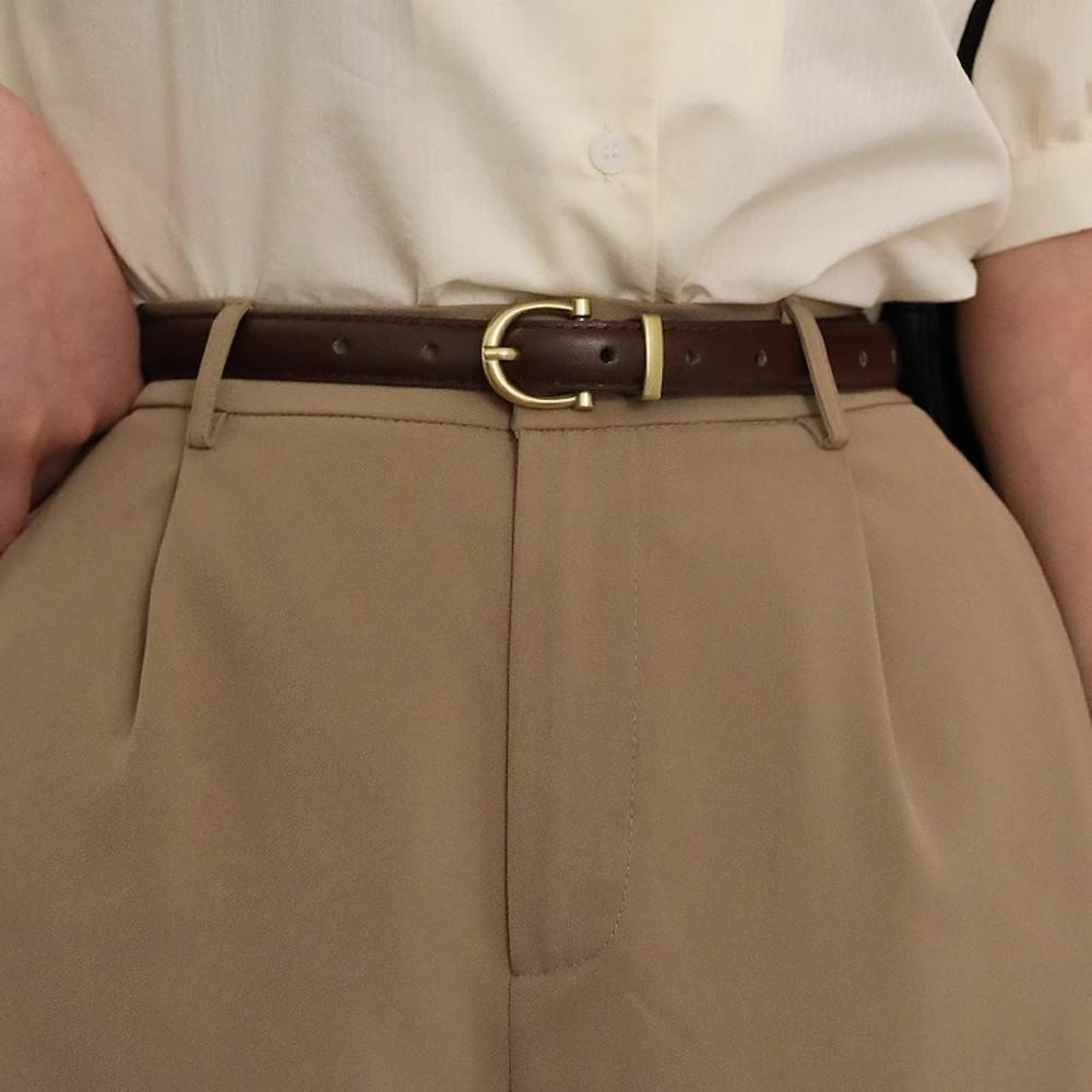 빈티지 슬림 블랙 브라운 포인트 여성 벨트 허리띠