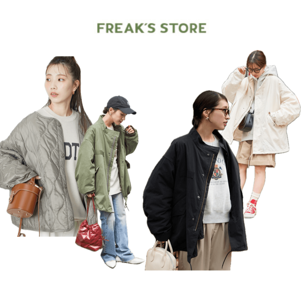 프릭스스토어 여성 m65 숏 야상 개파카 모즈코트 내피세트 3색상 24fw