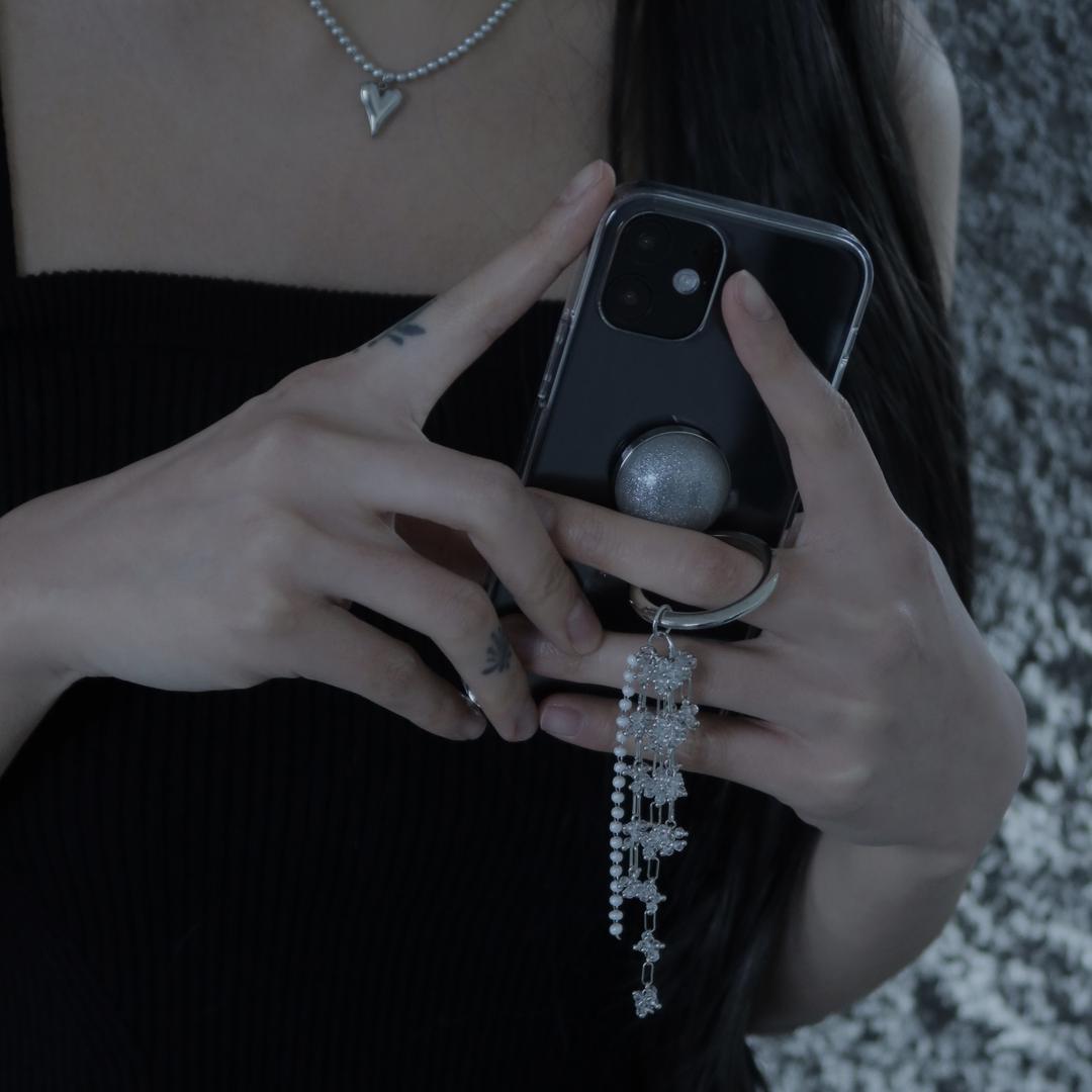 Pearl Grey Ring - Glow (Handmade)