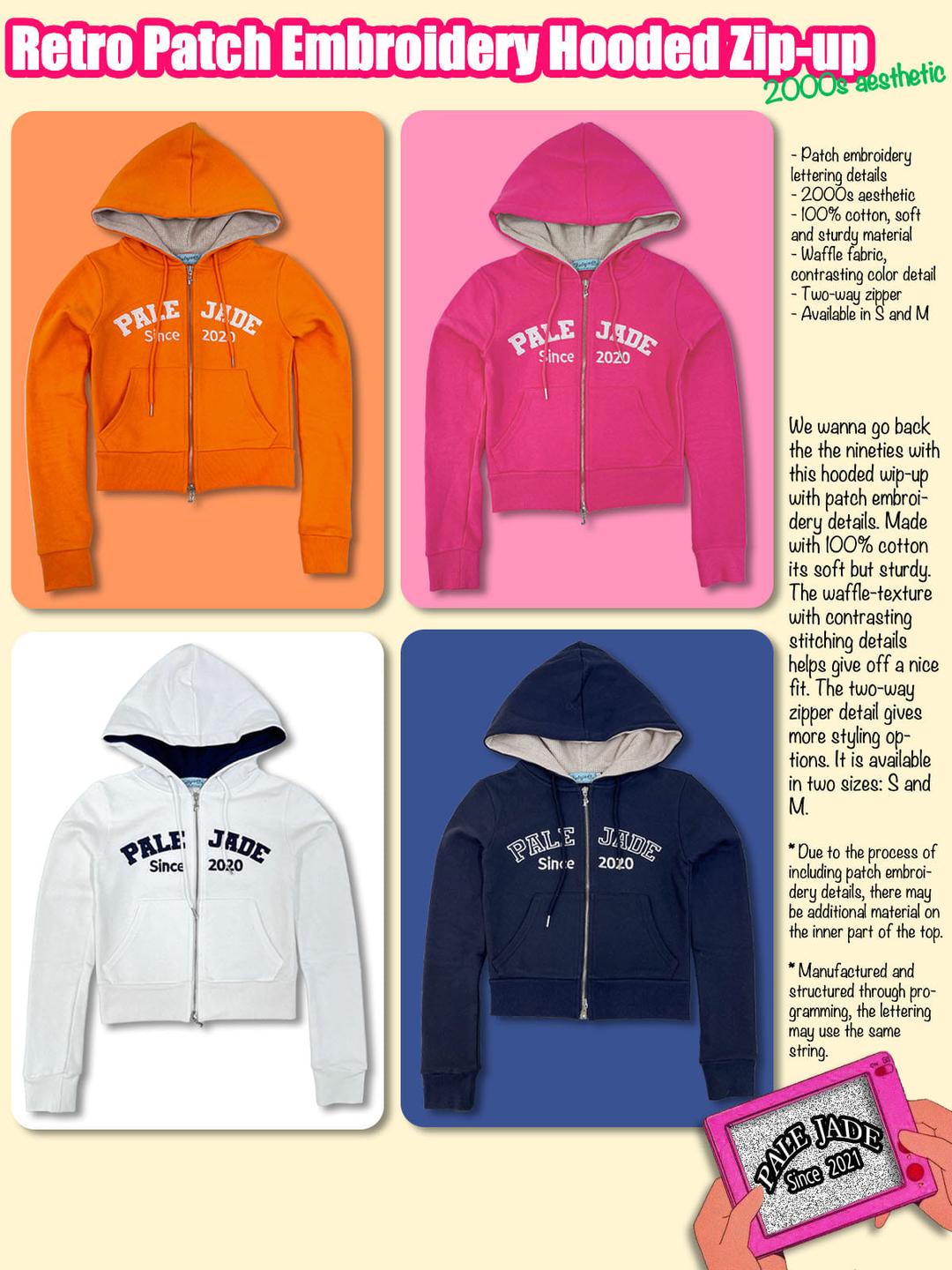 Retro Patch Hooded Zip-up