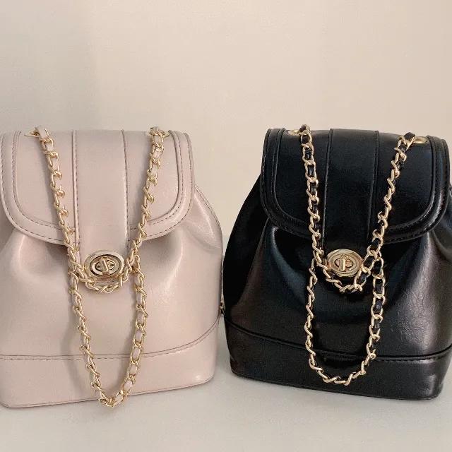 [당일발송/최저가/4colors] 체인 가죽 버클 백팩