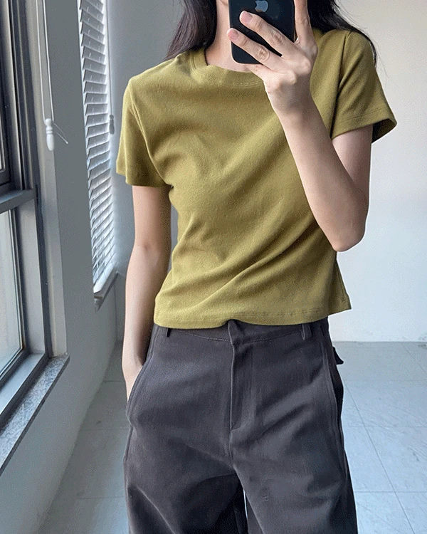 25FW 기모 슬림반팔티