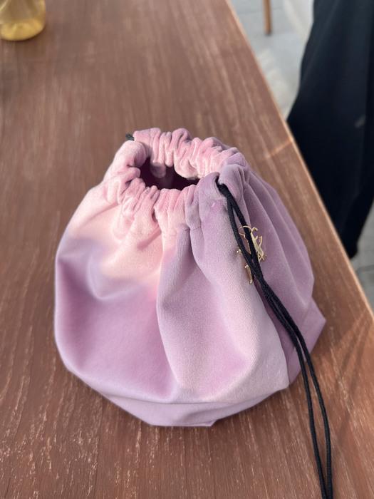 벨벳 스트링파우치 퍼플 Veda Velvet Pouch_purple